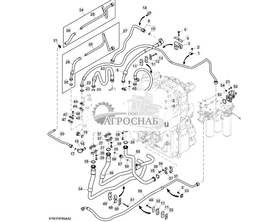 Гидравлические линии, стандартный расход, без PTO (для стран СНГ, Европы, Северной Африки, Ближнего Востока) (22) ( - 804100) - ST860064 662.jpg